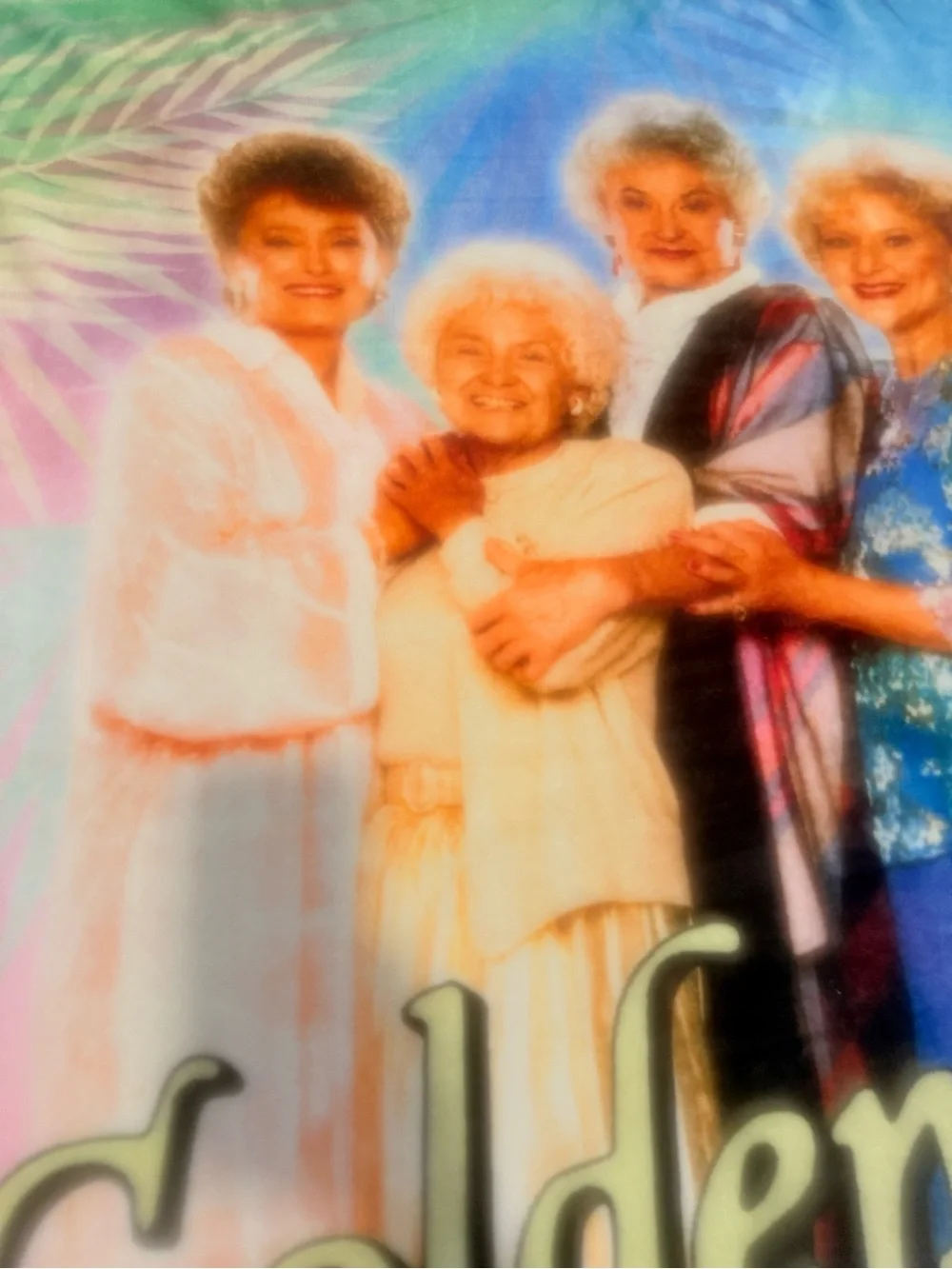 Golden Girls Throw Blanket Multicolor Tie-Dye Graphic